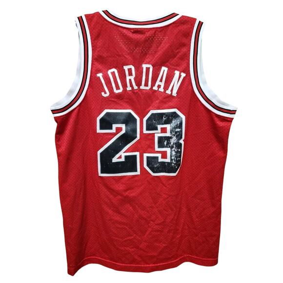 90's Vintage Nike Team NBA Chicago Bulls Jordan 23 Basketball Jersey Medium Red - Picture 2 of 12